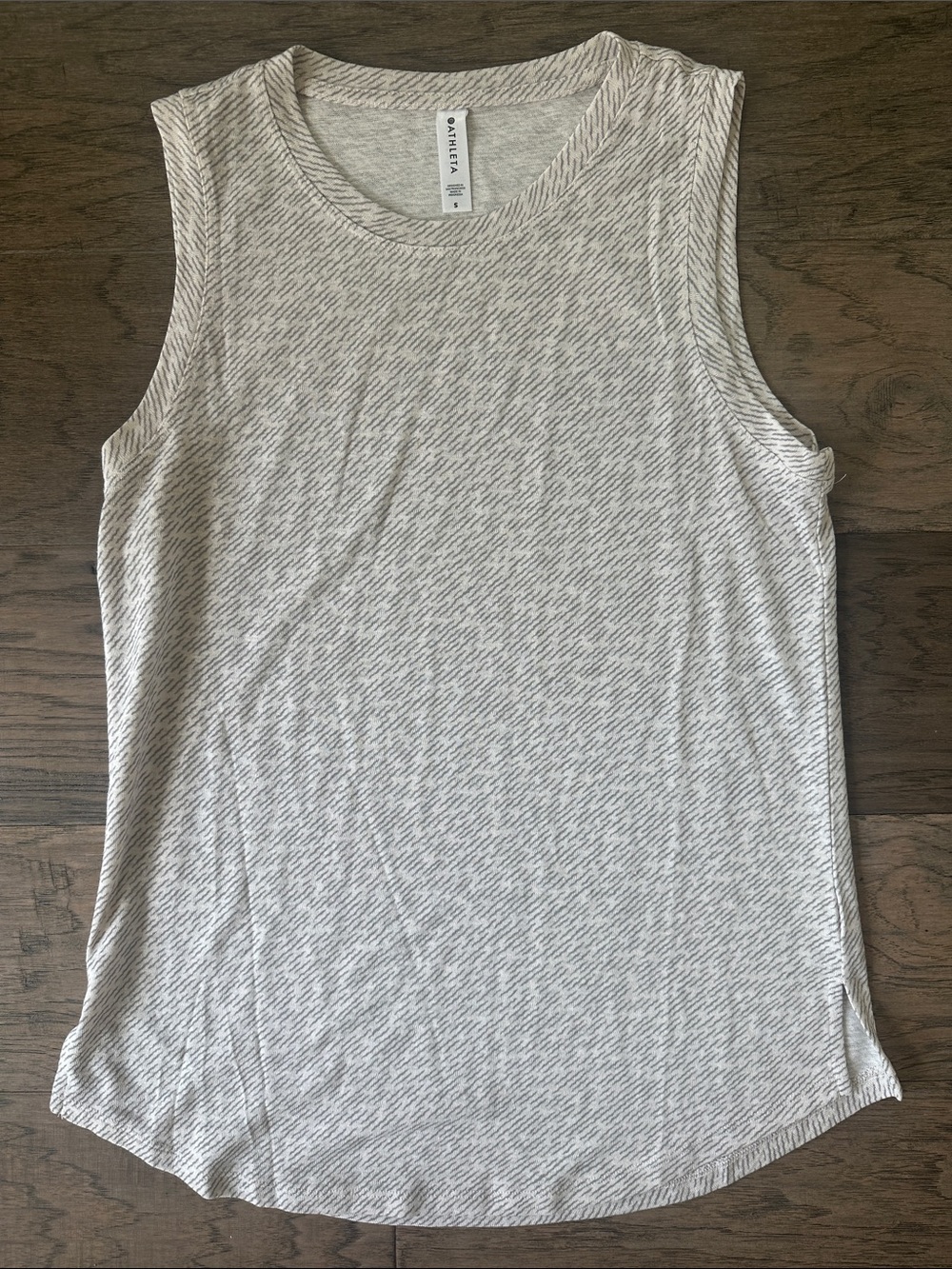 Athleta Light Gray/White Breezy Tank